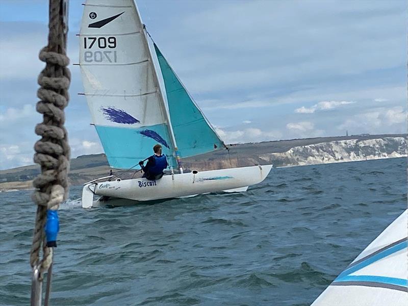 Liam Thom during the Shanklin Sailing Club time trial series race 1 photo copyright Pascoal Fernandez taken at Shanklin Sailing Club and featuring the Dart 15 class