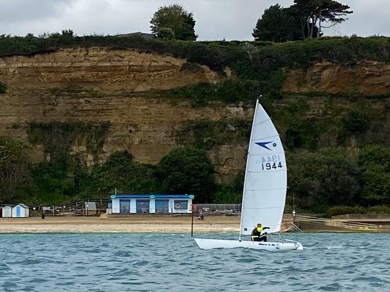 Simon Giles during the Shanklin Sailing Club time trial series race 1 photo copyright Pascoal Fernandez taken at Shanklin Sailing Club and featuring the Dart 15 class