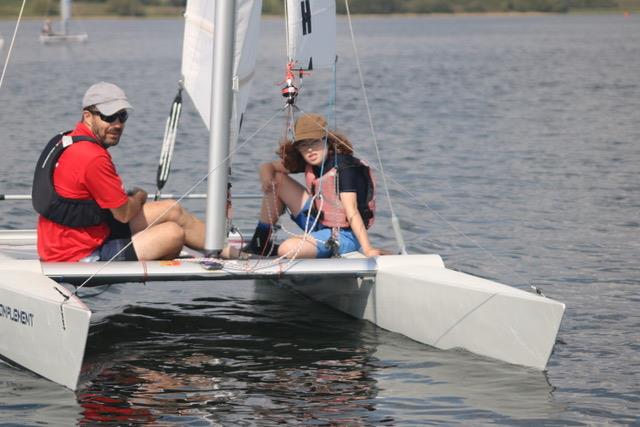 David and John Ball during the Dart 15 TT at Carsington photo copyright Pauline Love taken at Carsington Sailing Club and featuring the Dart 15 class