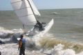 Tricky launching for the Dart 18s at Bognor Regis © Geoffrey Lloyd