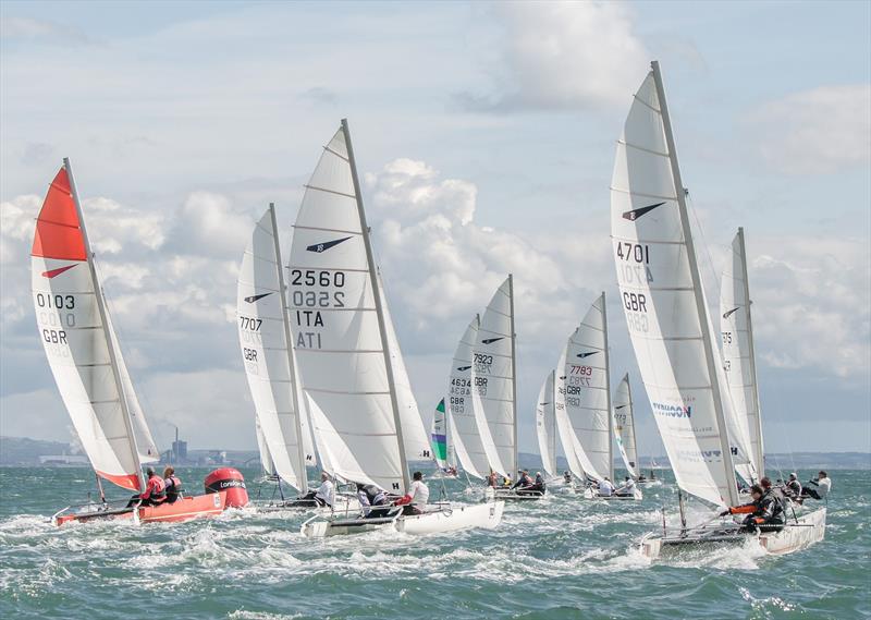 Dart 18 European Championship at Mumbles day 4 photo copyright Simon Jenkins taken at Mumbles Yacht Club and featuring the Dart 18 class