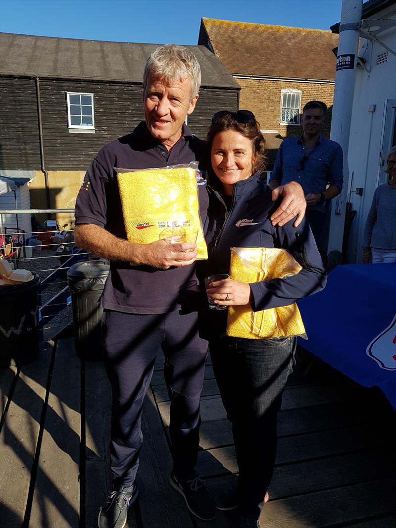 Rob Garcka & Fi Goegebeur win the Dart 18 GP at Whitstable photo copyright Sarka Ngassa taken at Whitstable Yacht Club and featuring the Dart 18 class