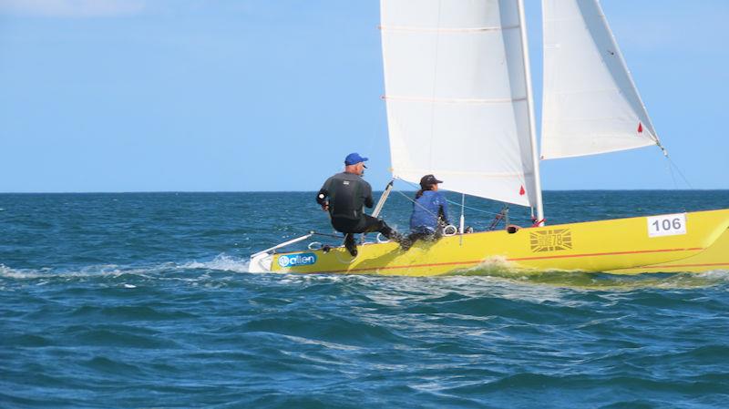 Grant and Ella May Piggott during the Noble Marine Insurance Dart 18 Nationals and Worlds at Bridlington - photo © Peider Fried