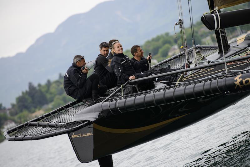 Ladycat powered by Spindrift racing Decision 35 catamaran training on Lake Geneva - photo © Chris Schmid / Spindrift racing