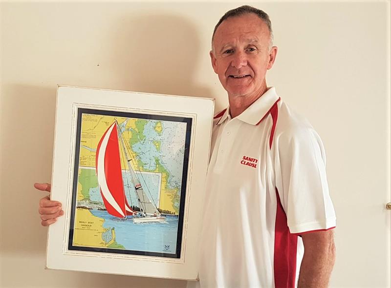 A boat owner receives his commissioned work photo copyright Del Morrison Art taken at  and featuring the  class