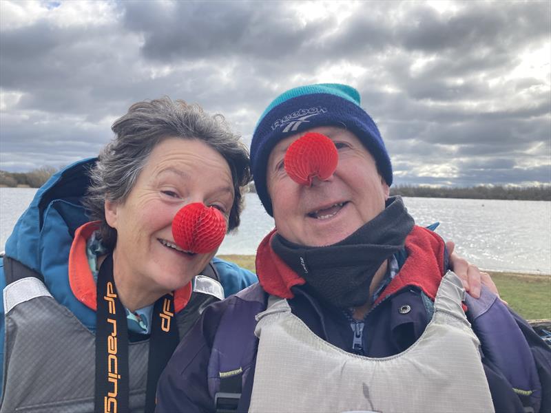 Huntingdon Radio Yacht Club Red Nose Day Challenge photo copyright Andy Start taken at Huntingdon Radio Yacht Club and featuring the DF95 class