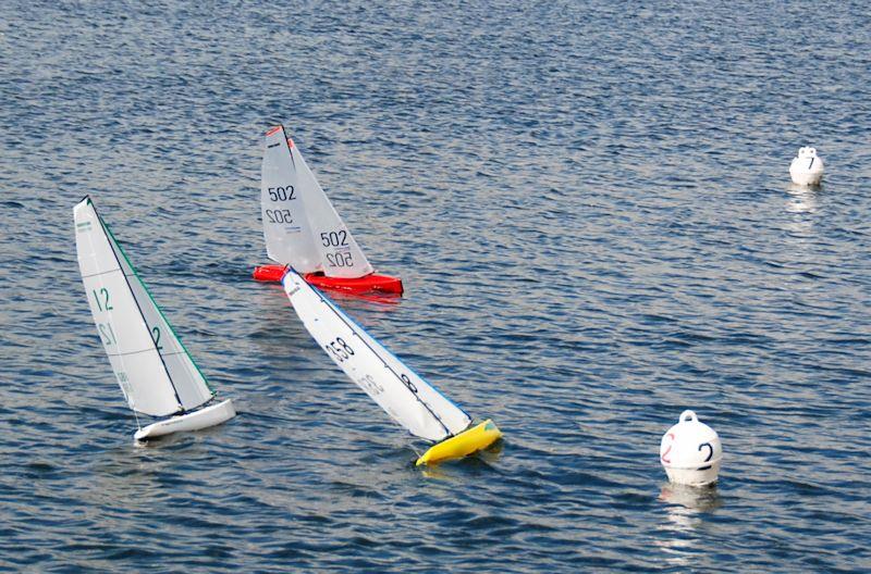 It looks like another win for Dave Adams 358, but Richard Calas 502 won - DF95 Ash Trophy at Guildford (Abbey Meads) photo copyright Roger Stollery taken at Guildford Model Yacht Club and featuring the DF95 class