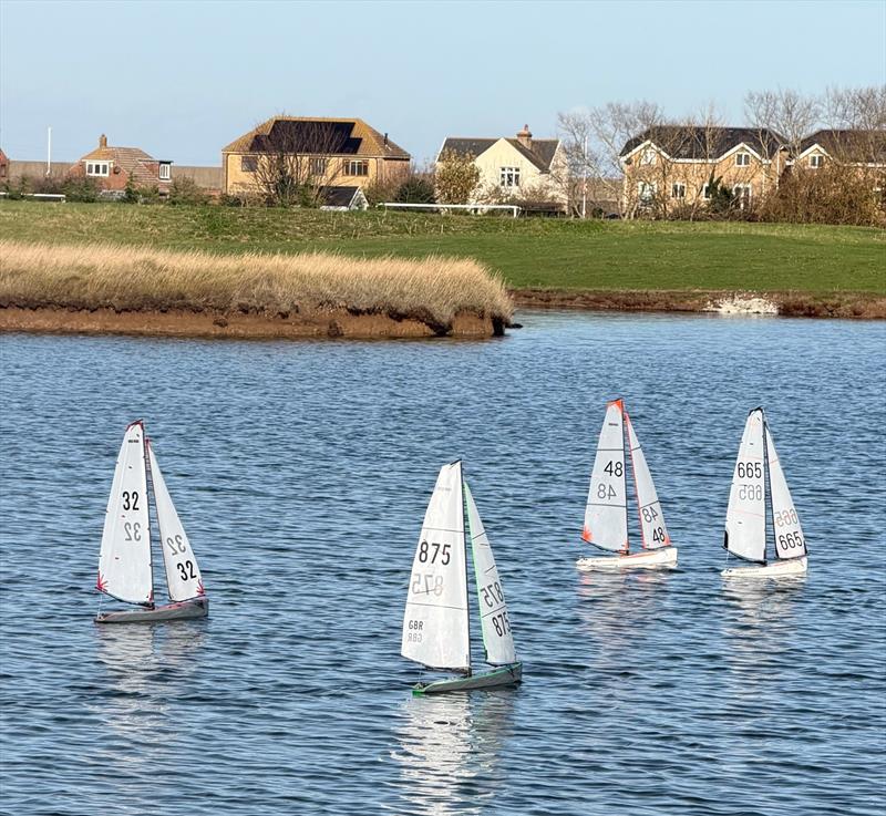 Spencer Pope, Mike Brand, Colin Honour & Simon Thornton downwind - DF95 Autumn Series at Barton's Point week 6 photo copyright Mike Brand taken at East Kent Radio Sailing Club and featuring the DF95 class
