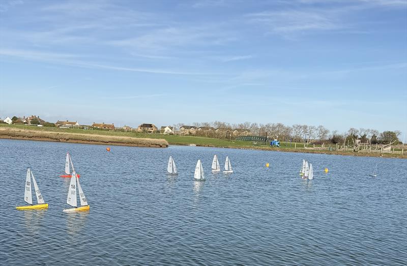 Adrian rounds the leeward mark first, followed by Dave, Alan & Peter - DF95 Autumn Series at Barton's Point week 6 - photo © Mike Brand