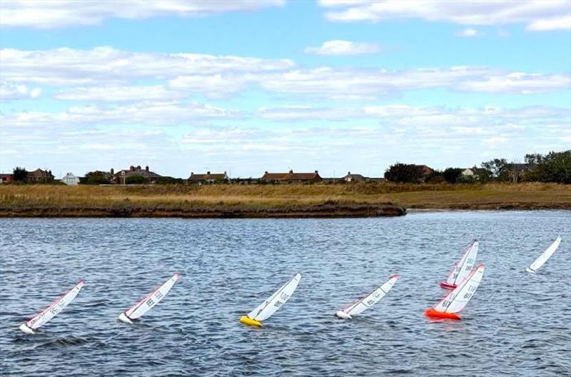 Heading up the beat - DF95 Summer Series at Barton's Point week 4 photo copyright Mike Brand taken at East Kent Radio Sailing Club and featuring the DF95 class