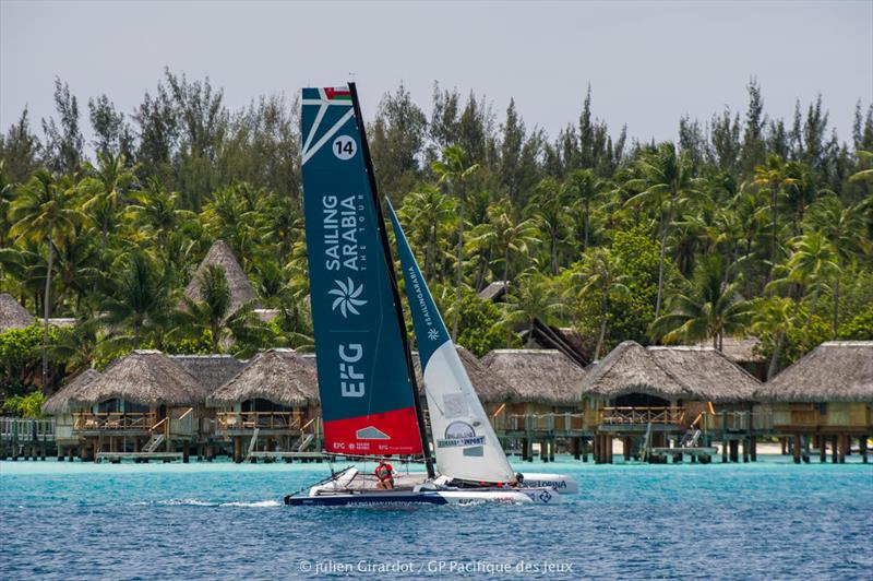 Oman Sail in Bora Bora lagoon - photo © Julien Giradot Photography