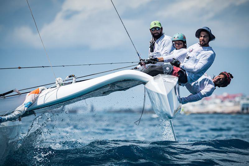 Diam24s delighted when the breeze picked up and they could get a hull flying - St. Maarten Heineken Regatta day 1 - photo © Laurens Morel / www.saltycolours.com