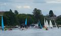 Minima YC Regatta 2020 - The Thames doesn't feel this wide! Ents and Lasers round the B mark with a backdrop of Kingston's Queen's Promenade with a few cruisers and kayaks to add to the fun © Rob Mayley