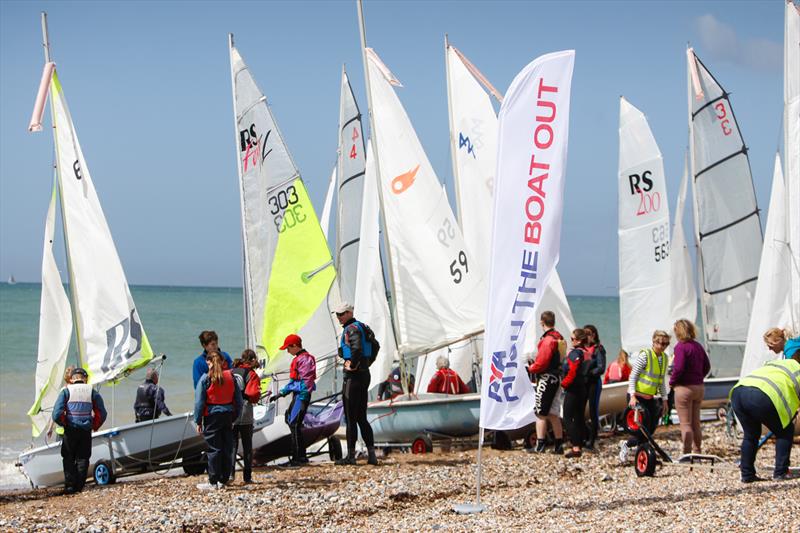 Push the Boat Out action at Arun Youth Aqua Centre photo copyright Paul Wyeth taken at Arun Youth Aqua Centre and featuring the Dinghy class