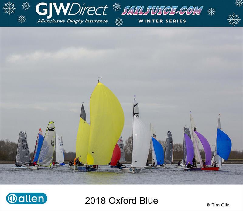 GJW Direct Sailjuice Winter Series Oxford Blue photo copyright Tim Olin / www.olinphoto.co.uk taken at Oxford Sailing Club and featuring the Dinghy class