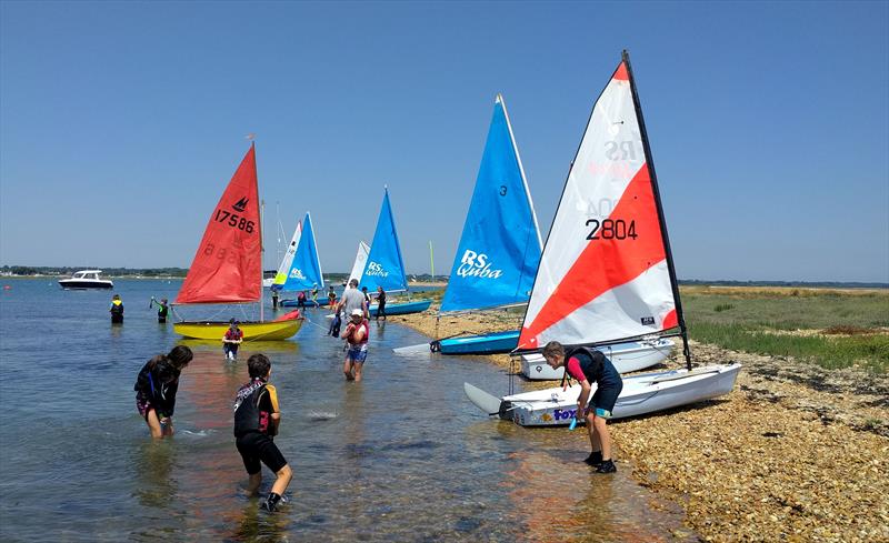 Youth dinghy sailing at Keyhaven Yacht Club photo copyright Mark Jardine taken at Keyhaven Yacht Club and featuring the Dinghy class