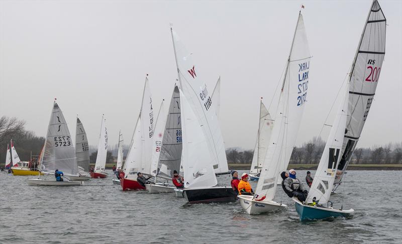 Fast Handicap start at the Notts County First of Year Race photo copyright David Eberlin taken at Notts County Sailing Club and featuring the Dinghy class