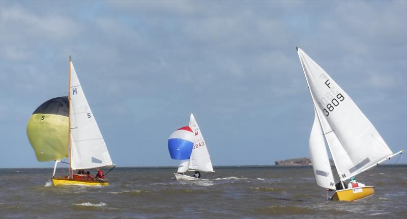 Hilbre sailed by Chris Riley, Miracle sailed by Mike and Anne St Paer and Firefly sailed by Octavia Owen during the West Kirby SC President's Race photo copyright Alan Jenkins & Catherine Hartley taken at West Kirby Sailing Club and featuring the Dinghy class