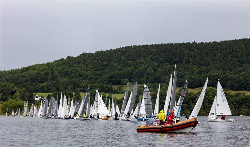 Lord Birkett Memorial Trophy at Ullswater: the Sunday start photo copyright Tim Olin / www.olinphoto.co.uk taken at Ullswater Yacht Club and featuring the Dinghy class