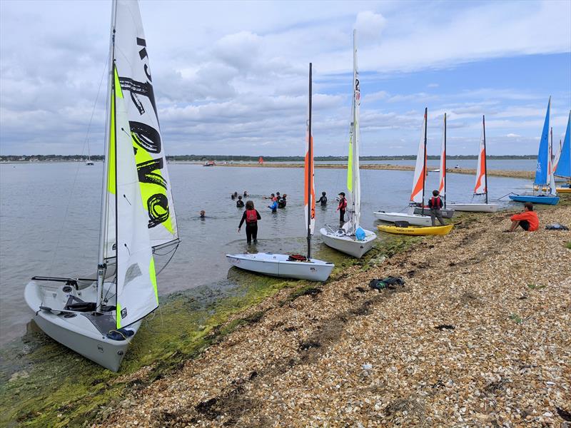 Fun with water pistols for the juniors at Keyhaven - photo © Mark Jardine