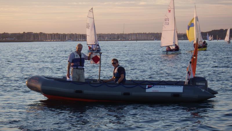 The last of the fleet on their way home during Lymington Town SC Wednesday evening racing photo copyright Alastair Beeton taken at Lymington Town Sailing Club and featuring the Dinghy class