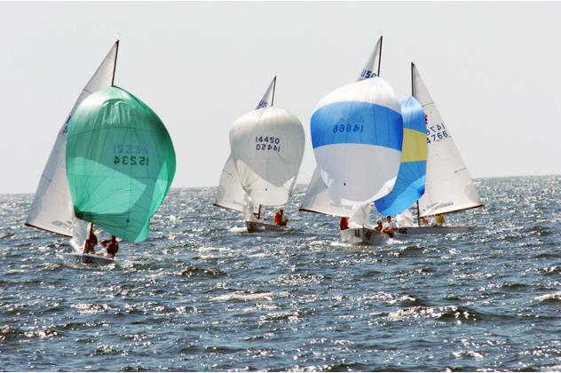 Downwind action at the 2006 Lightning North American Championship, hosted by Mission Bay Yacht Club photo copyright Mission Bay Yacht Club taken at Mission Bay Yacht Club and featuring the Dinghy class