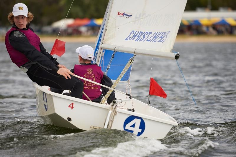 The Hutchins School from Tasmania competing in last year's national championship in Perth photo copyright Jennifer Medd taken at Blairgowrie Yacht Squadron and featuring the Dinghy class