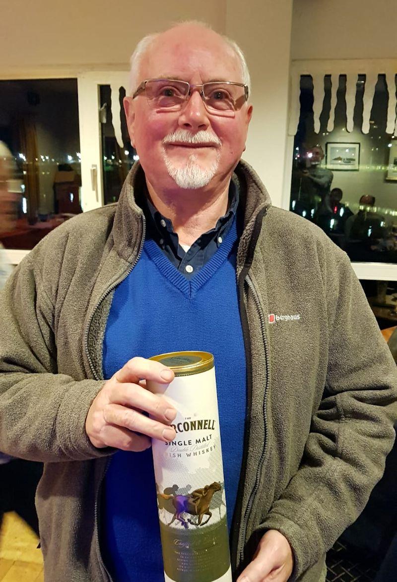 Liam O'Brien, Volunteer winner of the Tyrconnell Whiskey - Dun Laoghaire Motor Yacht Club Frostbite Series photo copyright Frank Miller taken at Dun Laoghaire Motor Yacht Club and featuring the Dinghy class