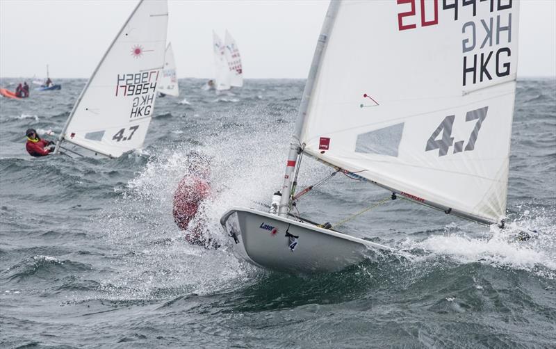 In your face. Laser 4.7, Hong Kong Raceweek 2019 photo copyright RHKYC / Guy Nowell taken at Royal Hong Kong Yacht Club and featuring the Dinghy class