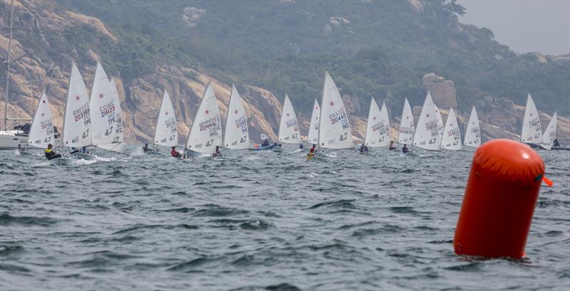 Laser 4.7s on the reach. Hong Kong Raceweek 2019 photo copyright RHKYC / Guy Nowell taken at Royal Hong Kong Yacht Club and featuring the Dinghy class