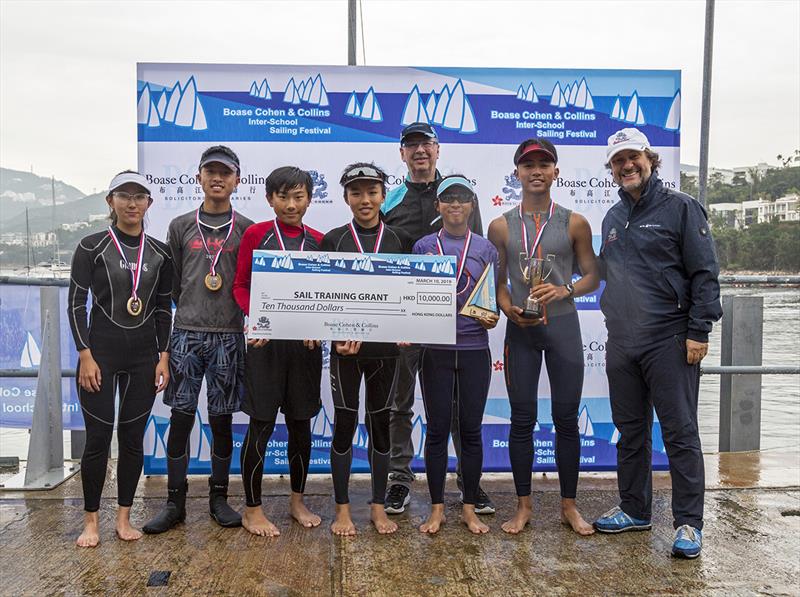 Division B 1st Place Hong Kong Schools Sailing Association - 2019 Boase Cohen & Collins Inter-School Sailing Festival photo copyright RHKYC / Guy Nowell taken at Royal Hong Kong Yacht Club and featuring the Dinghy class