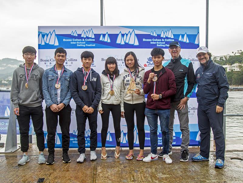 Division A 3rd Place Jockey ClubTi-I college - 2019 Boase Cohen & Collins Inter-School Sailing Festival photo copyright RHKYC / Guy Nowell taken at Royal Hong Kong Yacht Club and featuring the Dinghy class