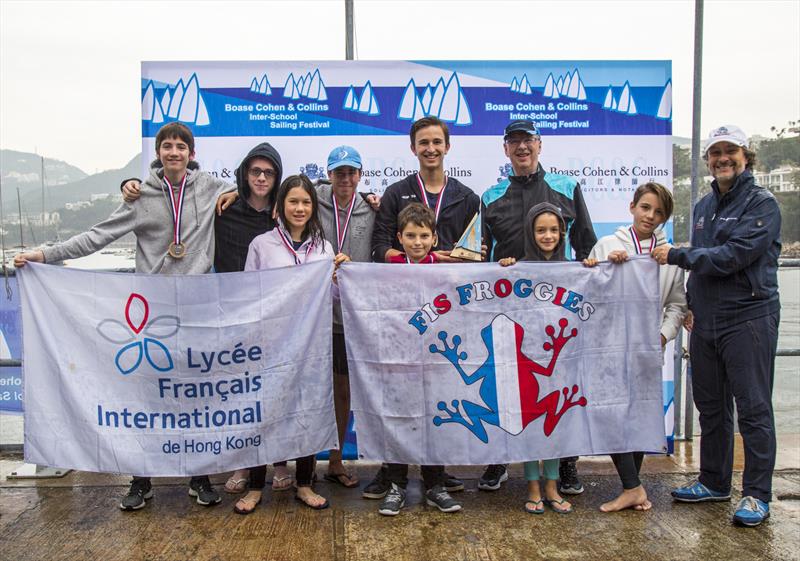 Div B 3rd Place French International School. Boase Cohen & Collins Interschool Sailing Festival 2019 photo copyright RHKYC / Guy Nowell taken at Royal Hong Kong Yacht Club and featuring the Dinghy class