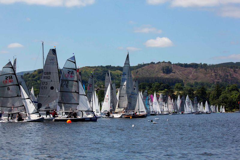 Saturday's start in the Lord Birkett Memorial Trophy 2019 at Ullswater photo copyright Tim Olin / www.olinphoto.co.uk taken at Ullswater Yacht Club and featuring the Dinghy class