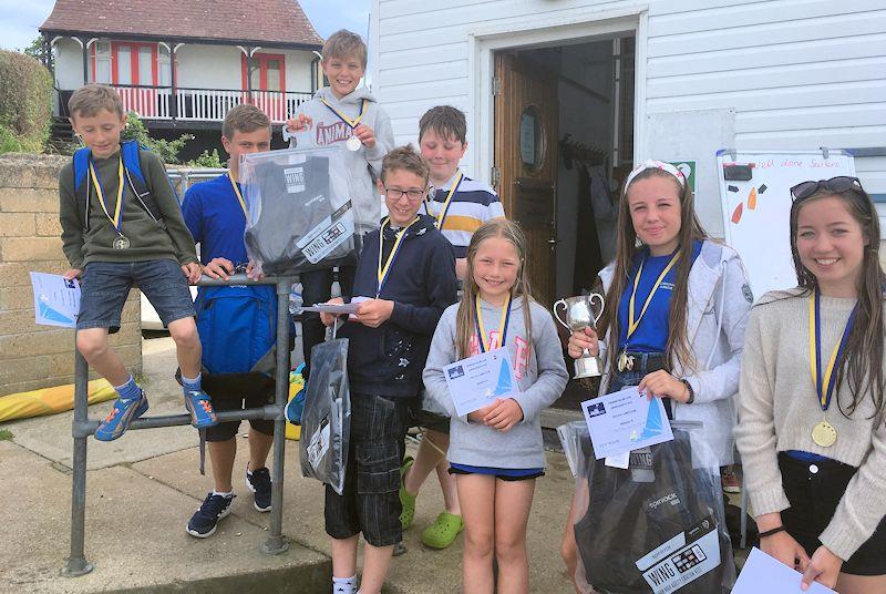 Gurnard SC Junior Regatta prize-winners photo copyright Steve Cole taken at Gurnard Sailing Club and featuring the Dinghy class