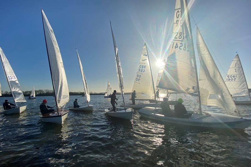 Gentle start to Race 6 of the Bough Beech Sailing Club Icicle photo copyright Mark Nichols taken at Bough Beech Sailing Club and featuring the Dinghy class