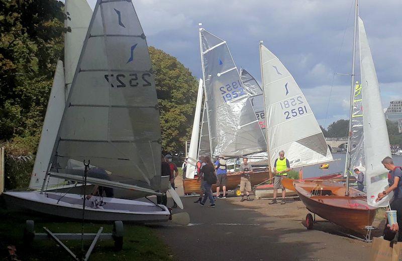Minima YC Regatta 2020 - The busy (but socially-distanced) scene on Minima's landing stage made a nice change after weeks of lockdown photo copyright John Forbes taken at Minima Yacht Club and featuring the Dinghy class