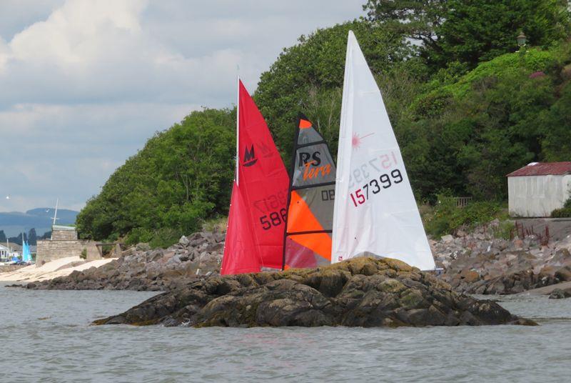 We can see you! Waiting for the wind on Day 3 - Kippford Week at Solway photo copyright John Sproat taken at Solway Yacht Club and featuring the Dinghy class