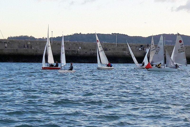 Heading to the leeward mark on day 5 of the Viking Marine Frostbite Series at Dun Laoghaire photo copyright Cormac Bradley taken at Dun Laoghaire Motor Yacht Club and featuring the Dinghy class