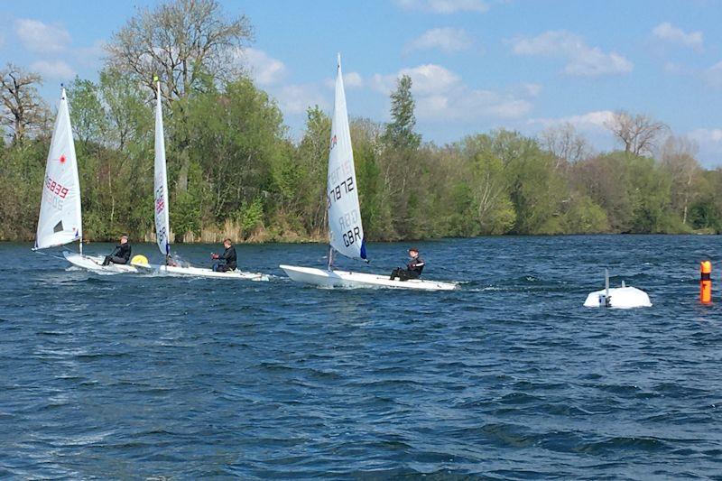 Leeward mark rounding in the North East & Yorkshire Youth Traveller Series at Ripon photo copyright Fiona Spence taken at Ripon Sailing Club and featuring the Dinghy class