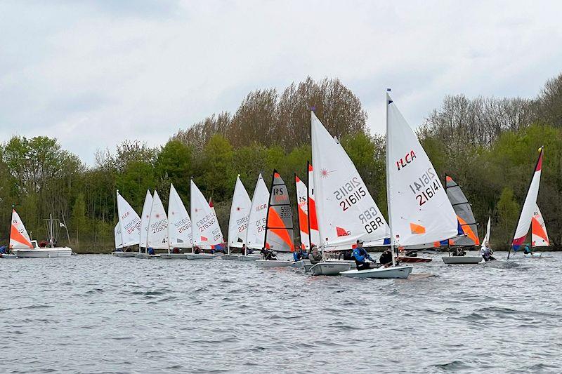 Race 1 start of the North East & Yorkshire Youth Traveller Series at Ripon photo copyright James Wild taken at Ripon Sailing Club and featuring the Dinghy class