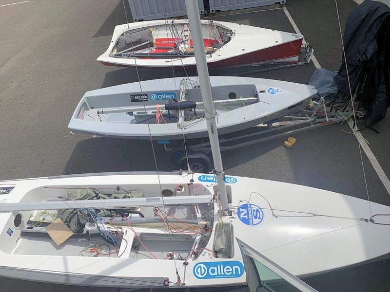 Tom Gillard at work on his fleet of dinghies - photo © Tom Gillard