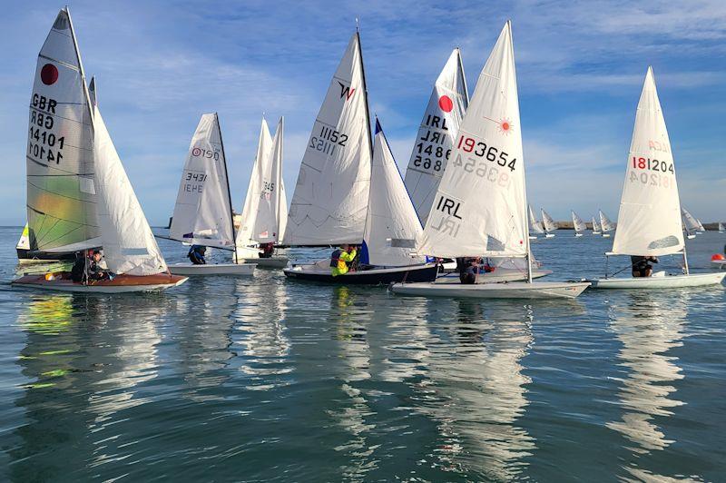 Mixing it at the weather mark - Viking Marine DMYC Frostbite Series 2 day 6 photo copyright Ian Cutliffe taken at Dun Laoghaire Motor Yacht Club and featuring the Dinghy class