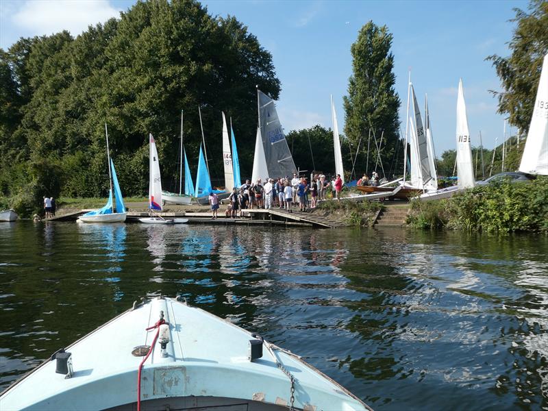The crowd gathers on the river bank at Kingston on Sunday morning to hear words of wisdom from Race Officer Ben Marshall and Minima Sailing Secretary Robin Broomfield at the Minima Regatta 2023 - photo © Rob Mayley