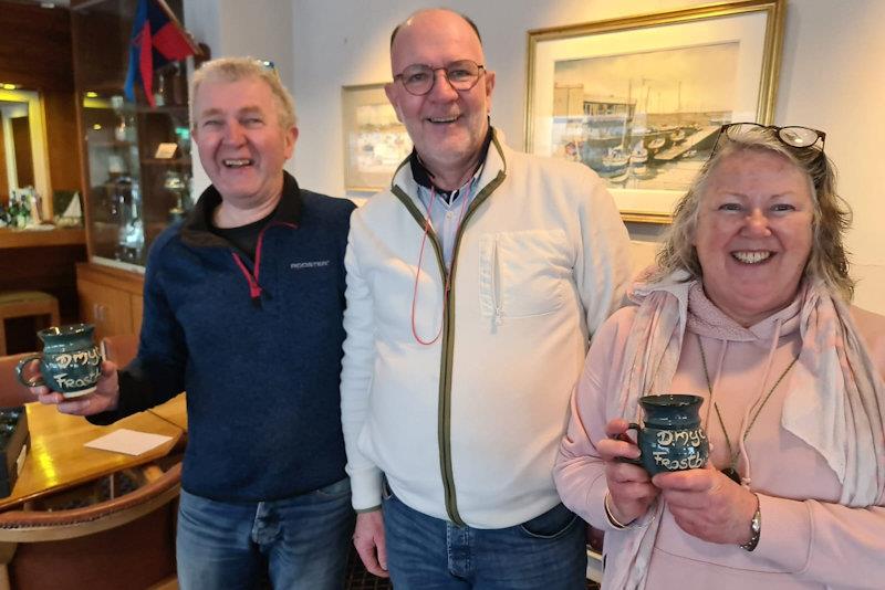 Mugs for Neil Colin & Margaret Casey (with RO Cormac Bradley) - Viking Marine Frostbite Series 3rd March photo copyright Frank Miller taken at Dun Laoghaire Motor Yacht Club and featuring the Dinghy class