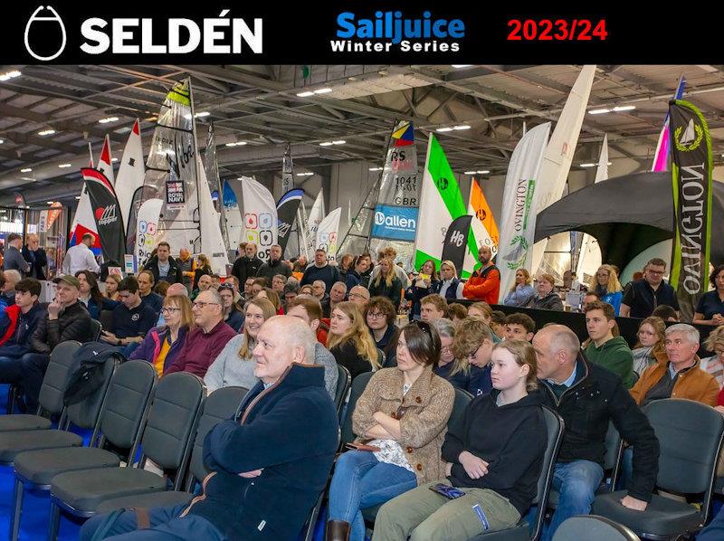 Prizegiving for the Seldén Sailjuice Winter Series 2023/24 photo copyright Tim Olin / www.olinphoto.co.uk taken at RYA Dinghy Show and featuring the Dinghy class