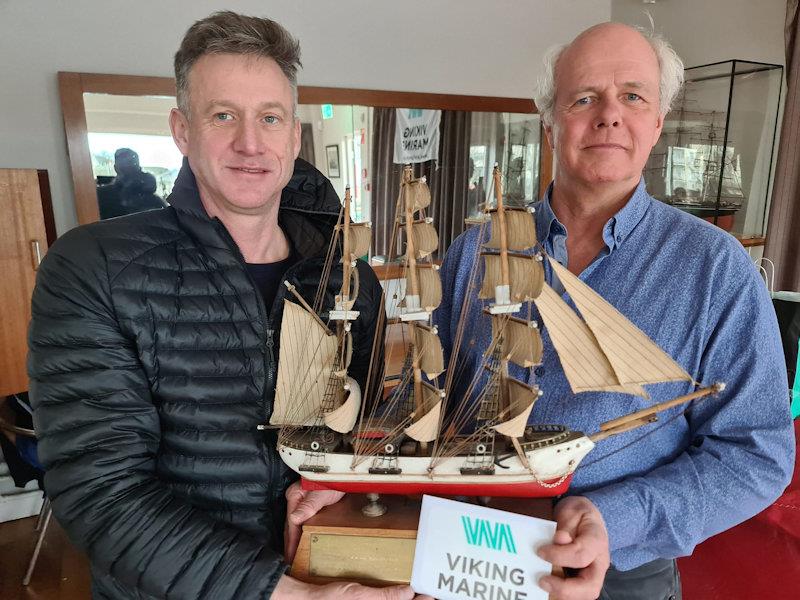 Noel Butler (L) and sponsor Ian O'Meara - Viking Marine DMYC Frostbites series 2 concludes photo copyright Frank Miller taken at Dun Laoghaire Motor Yacht Club and featuring the Dinghy class