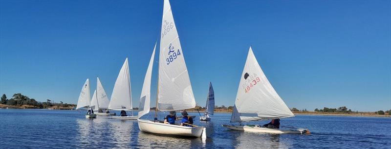 Boathouse clubs & racing photo copyright Shoreline Lake taken at Fremont Sailing Club and featuring the Dinghy class