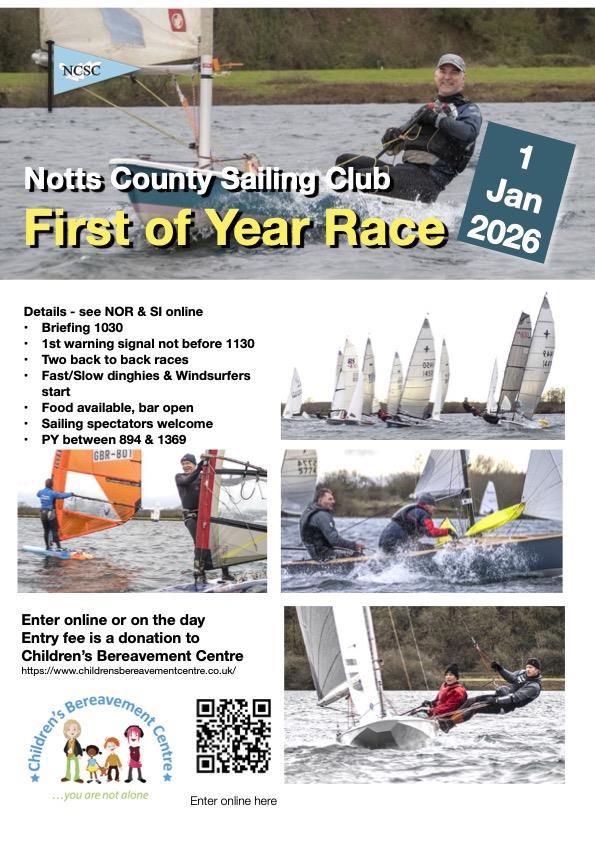 Notts County Sailing Club First of the Year Race 2026 Poster photo copyright NCSC taken at Notts County Sailing Club and featuring the Dinghy class