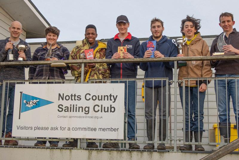 Prizewinnres - Notts County SC First of Year Race photo copyright David Eberlin taken at Notts County Sailing Club and featuring the Dinghy class